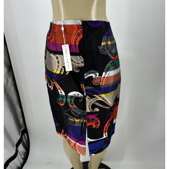 NEW Trina Turk Size 10 Women Mikado Multicolor Pencil Skirt Silk Blend K101v - Picture 4 of 12